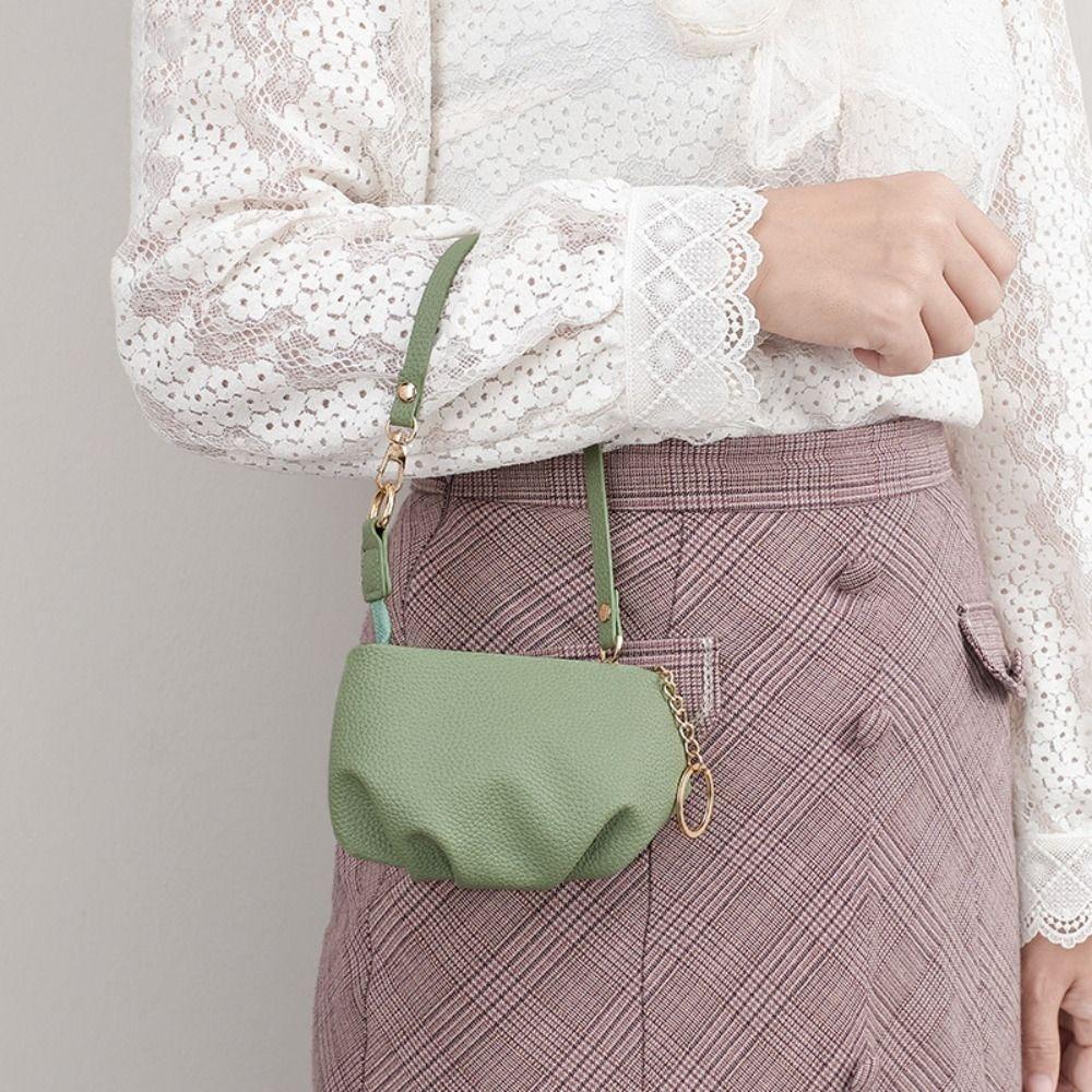 

Легкий Маленький Кошелек-пельмень Однотонная Сумка на цепочке Новая Сумка через плечо Кошелек для монет