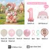 51Pcs Cute Pink Sheep Aluminum Film Balloon Pink Digital Balloon Set Girl Birthday Party Decoration Baby Shower Globos Gifts