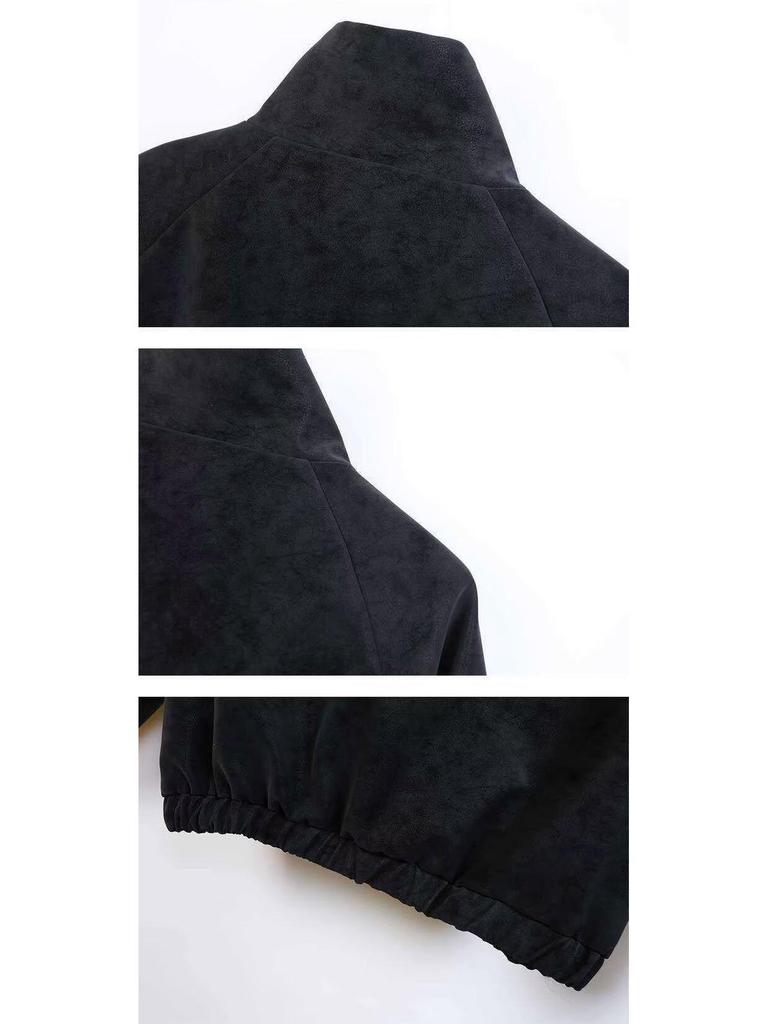 2025 Retro Tie-Dye Leather Jacket: Casual, Loose, Versatile Chinese Style for Couples