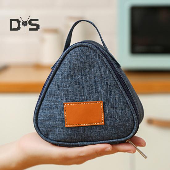 Lunch Bag Snack Organizer with Handle Easy To Clean Waterproof Stain-Resistant Triangular Food Grade Aluminum Lining Lunch Bag