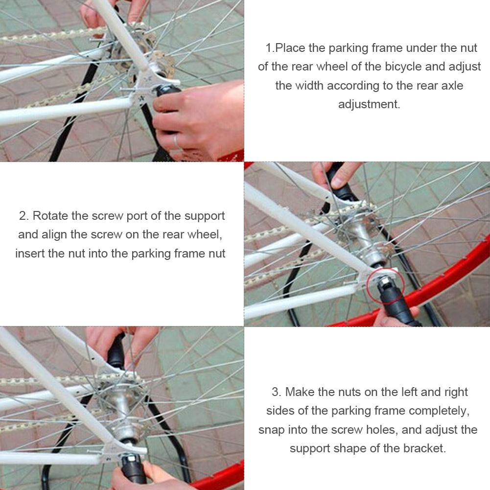 Black Thin Wall Steel Tube Bike Kickstand Support Bracket Bicycle U Shape Foot Rack Parking Frame