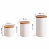 European Kitchen Ceramic Sealed Pot Coffee Milk Powder Food Storage Jar White Storage Bottle with Wooden Lid Home Decoration New