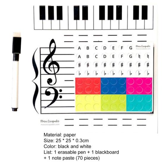 1 Set Music Staff Board Magnetic Erasable Paper Enjoyable Musical Instruction Whiteboard Toy for Kids
