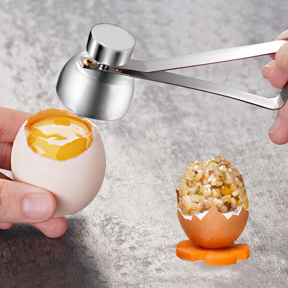 304 Stainless Steel Egg Shell Opener Cutter Cracker Separator for Removing Raw Soft or Hard Boiled Eggs