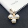 Engood 50Pcs Pearl Flower Rhinestone Buttons Sewing Trim & Embellishments Craft Buckles for Wedding Decor DIY Hair Accessories