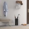 Metal Umbrella Stand, Square Umbrella Holder with 4 Hooks and Removable Drip Tray, Decorative Umbrella Storage Rack for Entryway, Hallway