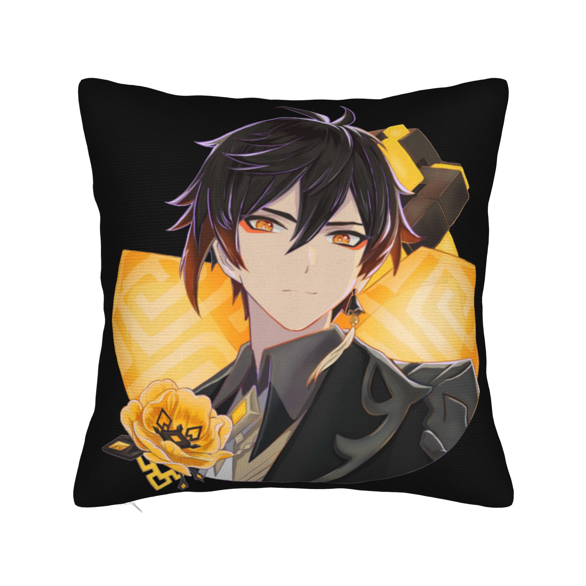 

Soft Zhong Li genshin impact Pillowcase Cushion Cover Decor video games nime gaming Throw Pillow Case Cover Living Room Zipper 12x12Inch