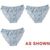 TERMEZY 3Pcs/Lot Women's Sexy Ice Silk Panties Printed High Elasticity Cool Briefs Low-Rise Seamless Breathable Briefs