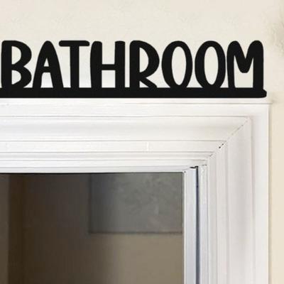 Metal Bathroom Sign Contemporary Wall Art Sculpture Hanging Ornament for Home Decor