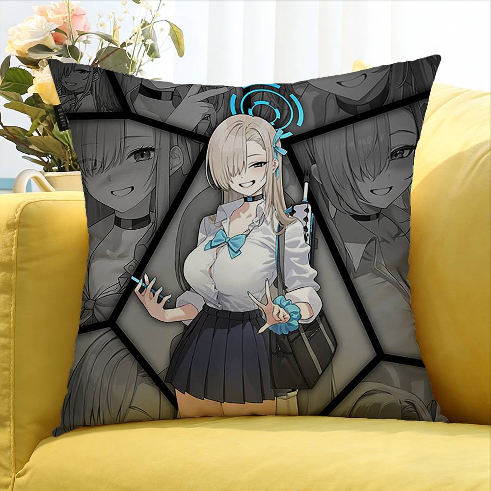 Ichinose Asuna Blue Archive   Various Sizes Square Pillow Case For Car Home Bedchamber Decor