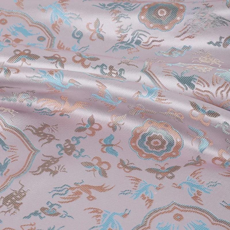 100x145cm 3D Relief Damask Fabric Brocade Jacquard Flower Pattern Fabric DIY Sew New Chinese Cheongsam Dress Hanfu Garments