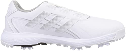 Adidas Golf Tractionlite Max Boa Men's Golf Shoes, White/Silver Metallic/Core Black, Size 26.5cm