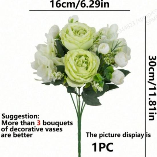 Silk Begonia Artificial Black Rose Floral Arrangement with Peach Blossom and Orchid