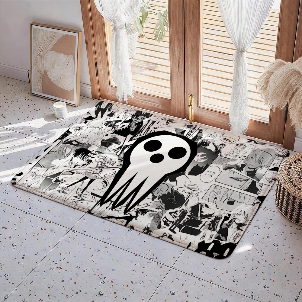 

japanese anime s Soul Eater Not! Floor Mat Eco Flannel Doormat Non Slip Odorless Indoor Floor Rug Soft Short Plush Home Mat 50x80cm