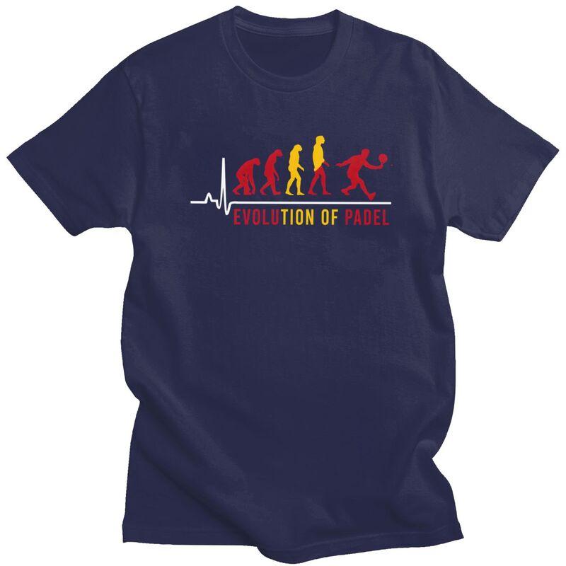 

Male Evolution Of Padel Tennis Design T Shirts Round Neck Short Sleeve 100 Cotton TShirt Novelty Streetwear Clothes 4XL