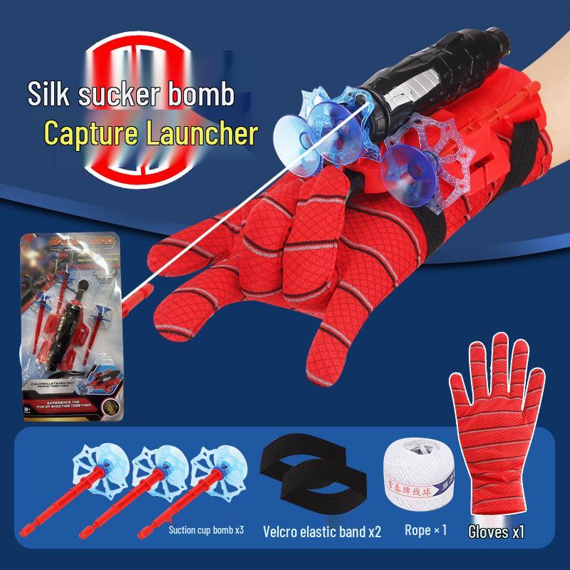 Children's Spider Hero Web Shooter Glove with Soft Bullet and Suction Cup Dart Launcher