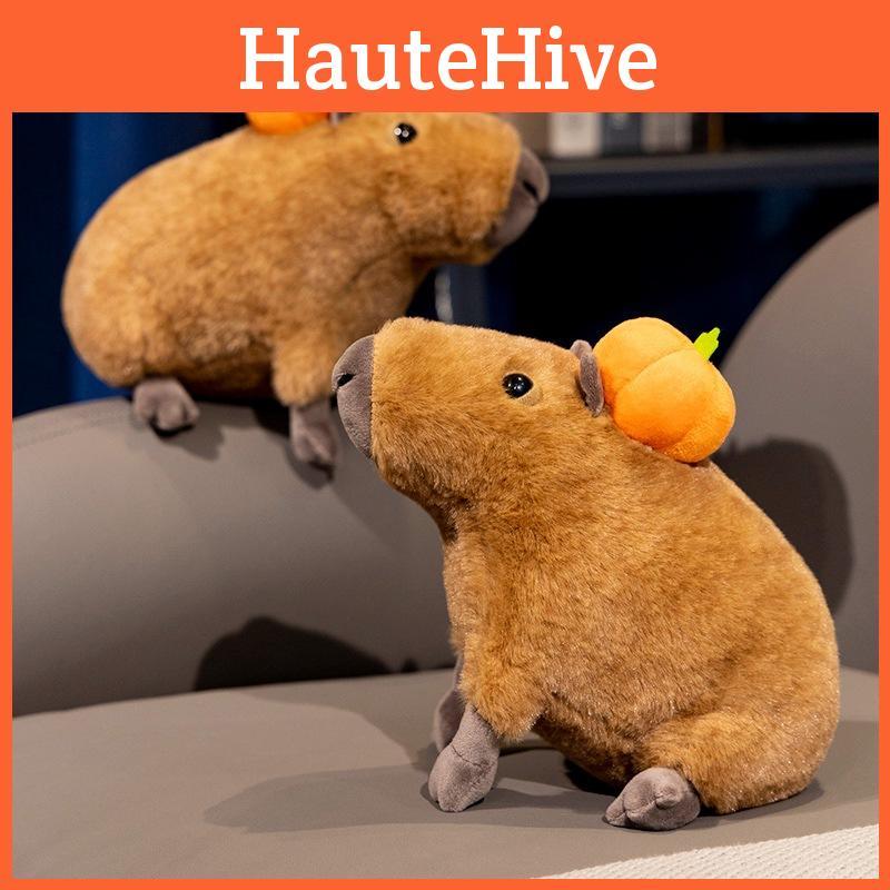 Plush Pumpkin Capybara Toy Stuffed Animal Doll Decoration Gift 30cm Collectors
