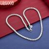 925 Sterling Silver Fashion Square Necklace - Banquet Gift Jewelry