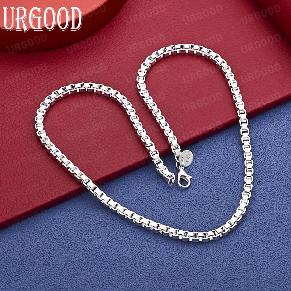 925 Sterling Silver Fashion Square Necklace - Banquet Gift Jewelry