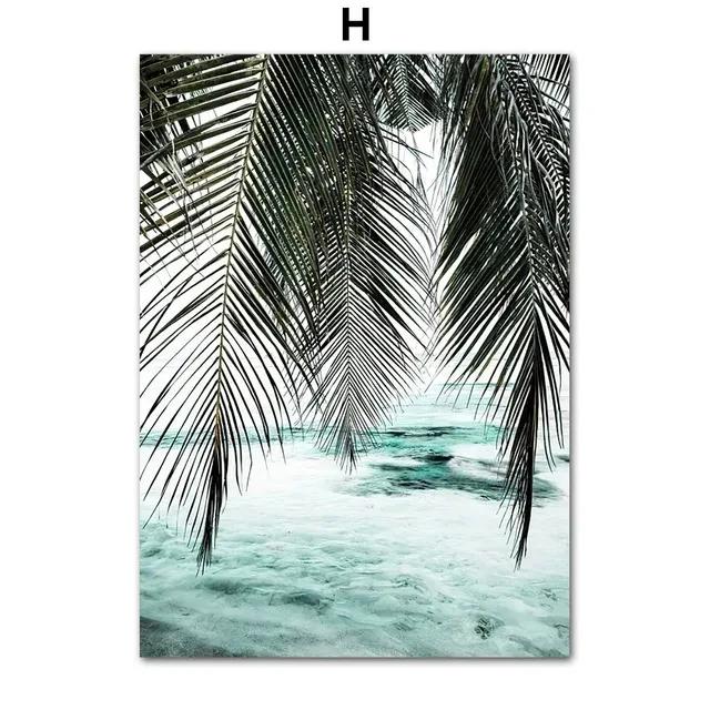 Green Beach Scenery Seascape Landscape Aesthetic Canvas Painting Posters and Prints Wall Art Picture For Living Room Decoration