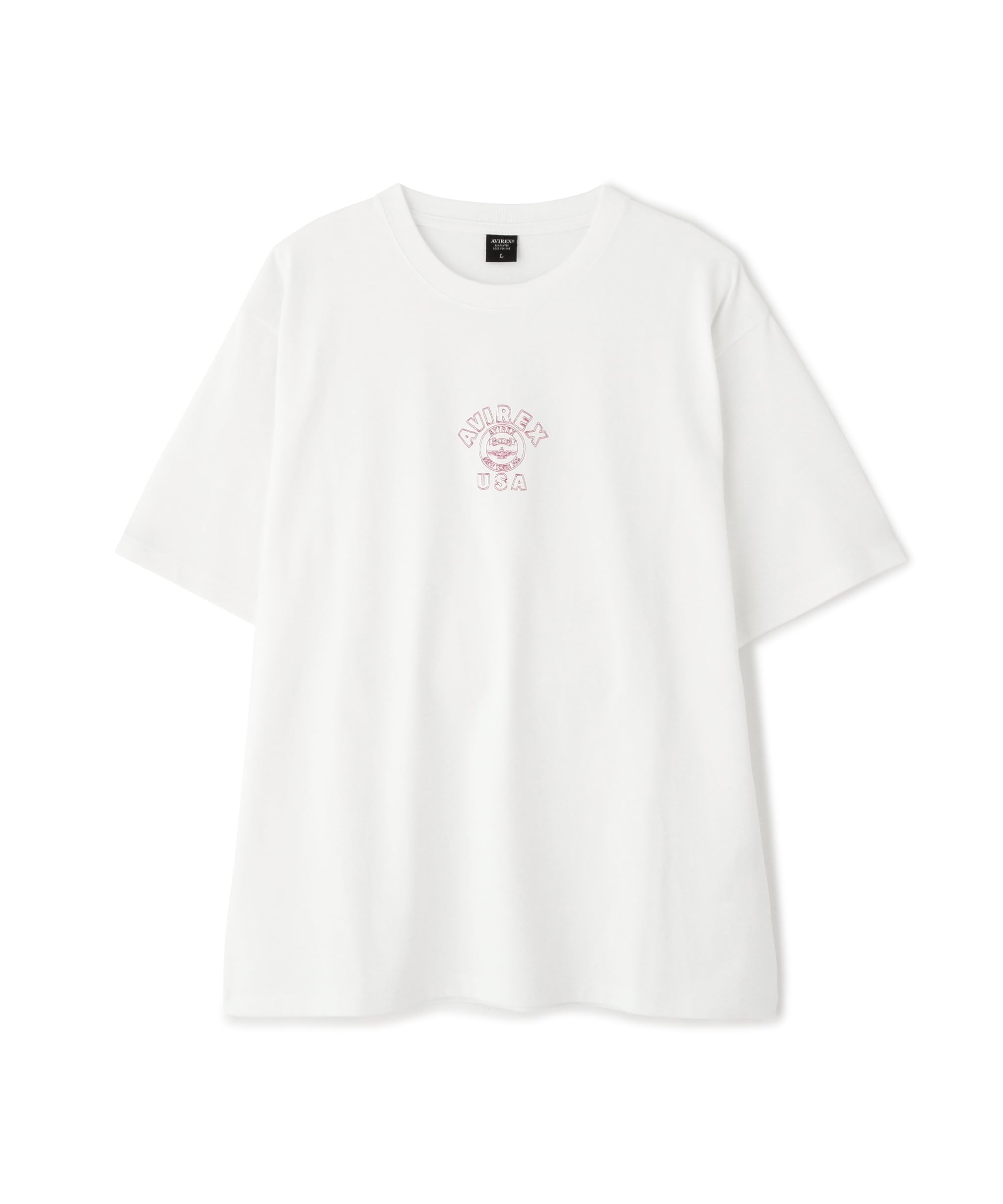 

AVIREX ONE POINT EMB T-SHIRT VARSITY LOGO (WEB&DEPOT Exclusive) Men s Short Sleeve T-Shirt with Logo Embroidery, Size F, Color white, Model белый
