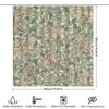 Bathroom Shower Curtain Featuring A Beautiful Floral Design With Green Leaves In Pastel Colors For Home Decor White Bath Mat Set