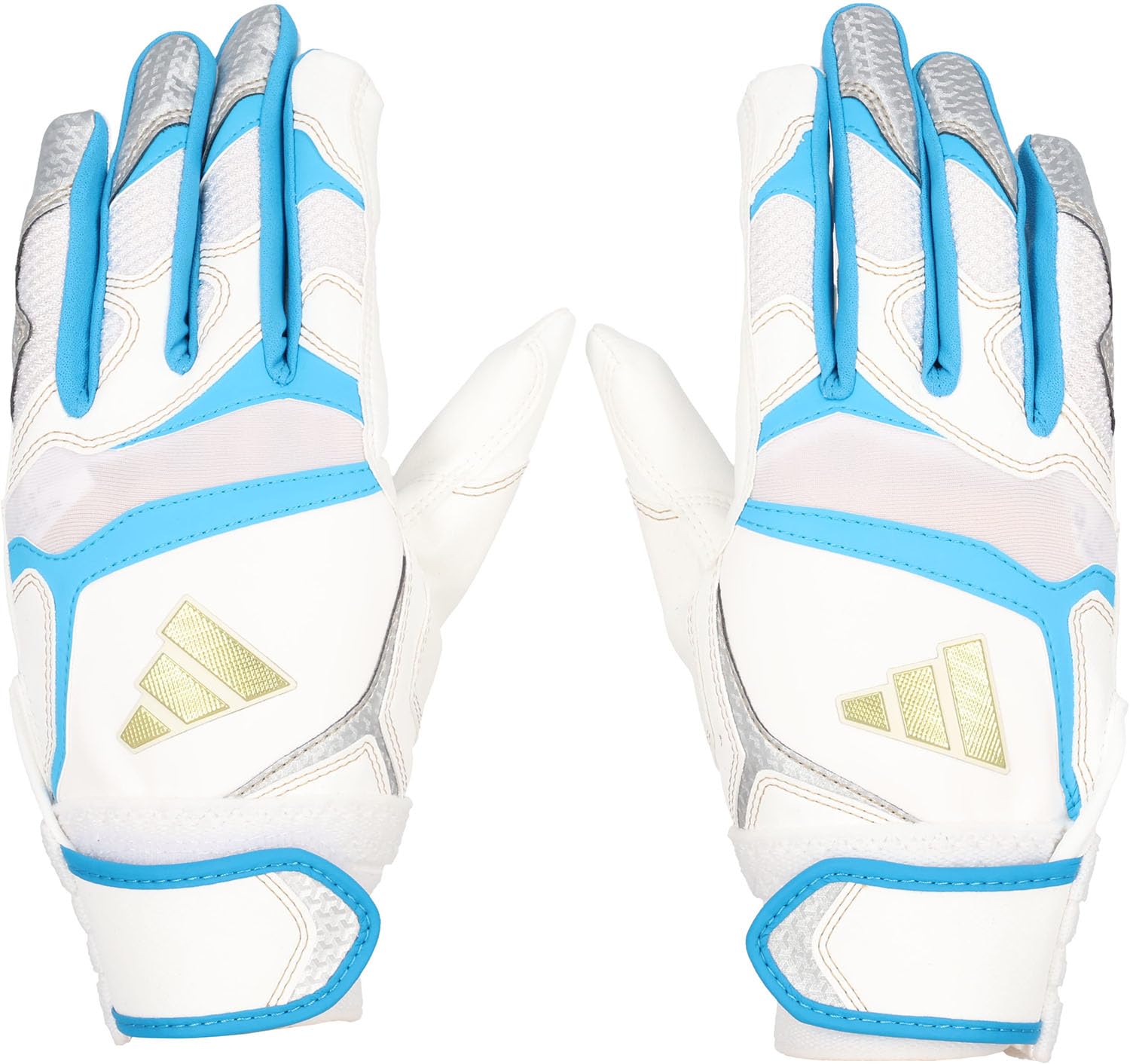 

adidas Baseball Batting Size Blue JM LBG904A Gloves, 41, Junior, White/Sky (1122),