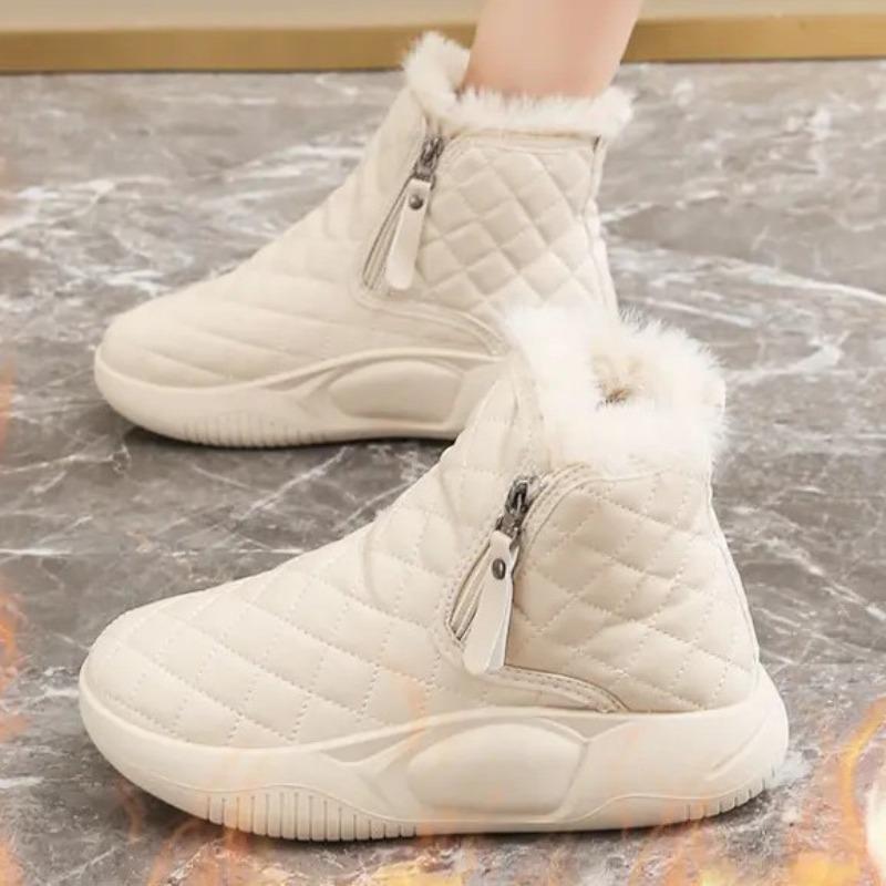 Large size 2 new high-top cotton shoes women's winter velvet warm snow boots women's British