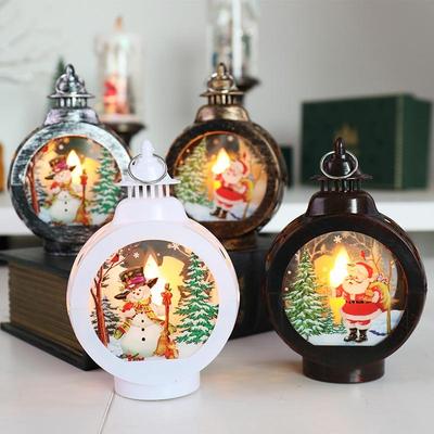 Weihnachts LED Kerzenlicht Ornament Tragbare Laterne Weihnachtsbaum Anhänger Neujahr Heimdekoration
