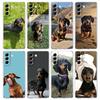 Dachshund Silhouette Dog Cute Animal Phone Case For Samsung Galaxy S24 Ultra S23 FE S22 S20 S21 5G S10 S9 Plus S10E S8 Cover