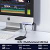 BENFEI USB C-hub med säker klämma Gigabit 100W PD 10Gbps 2 och 2 Kompatibel med iPad och XPS17 8-i-1 - 4K@60Hz HDMI, Ethernet, Laddning, USB-C,