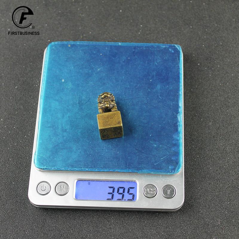 Solid Pure Brass Small Lion Seal Statue Chinese Feng Shui Lucky Home Decorations Ornaments Lovable Animal Figurines Desk Decor