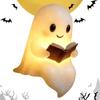Ghost Statue Halloween Ghost Reading Book Lamp 3D Ghost Reading Night Lights