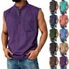 Men's Sleeveless Pullover Vest Half Zip Casual Comfortable Pocket Front Lightweight Soft Fabric Relaxed Fit