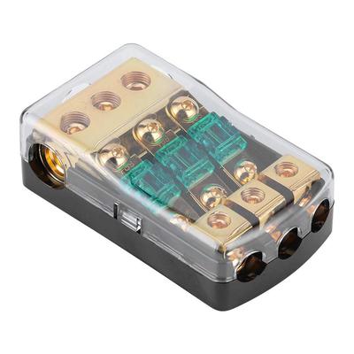 KIMISS Fuse Distribution Block, 0/2/4 Gauge In To 4/8/10 Gauge Out 60A 3 Way