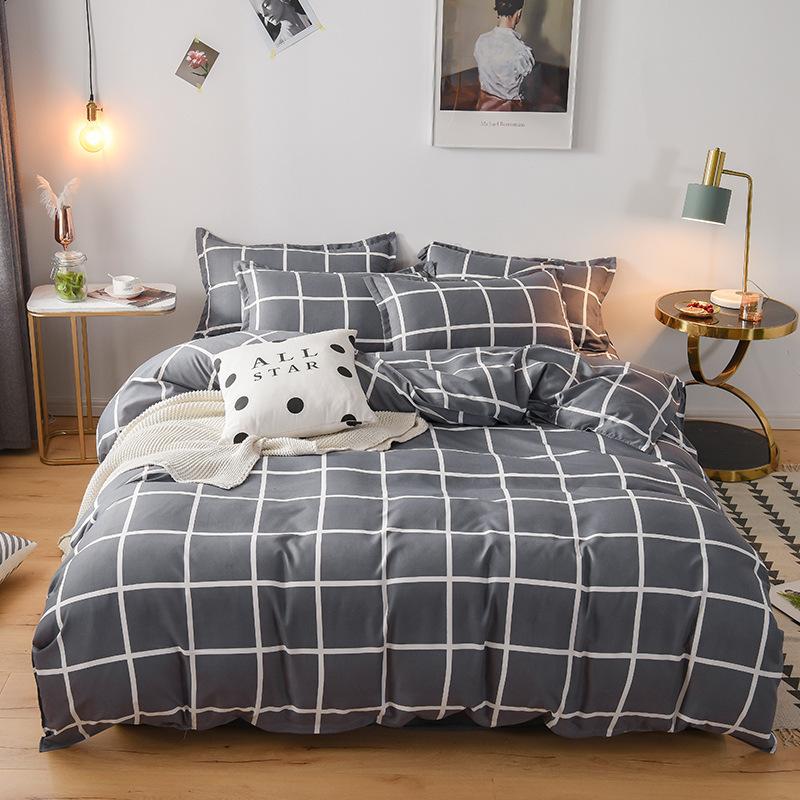 Skin-friendly Cotton Four-piece Dormitory Three-piece Bed Sheet Quilt Cover Bedding