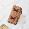 Jeweled Heart and Butterfly Print Long Wallet Multifunctional Portable Coin Purse With Clasp Large Capacity Clutch Bag Perfect For Daily Commuting