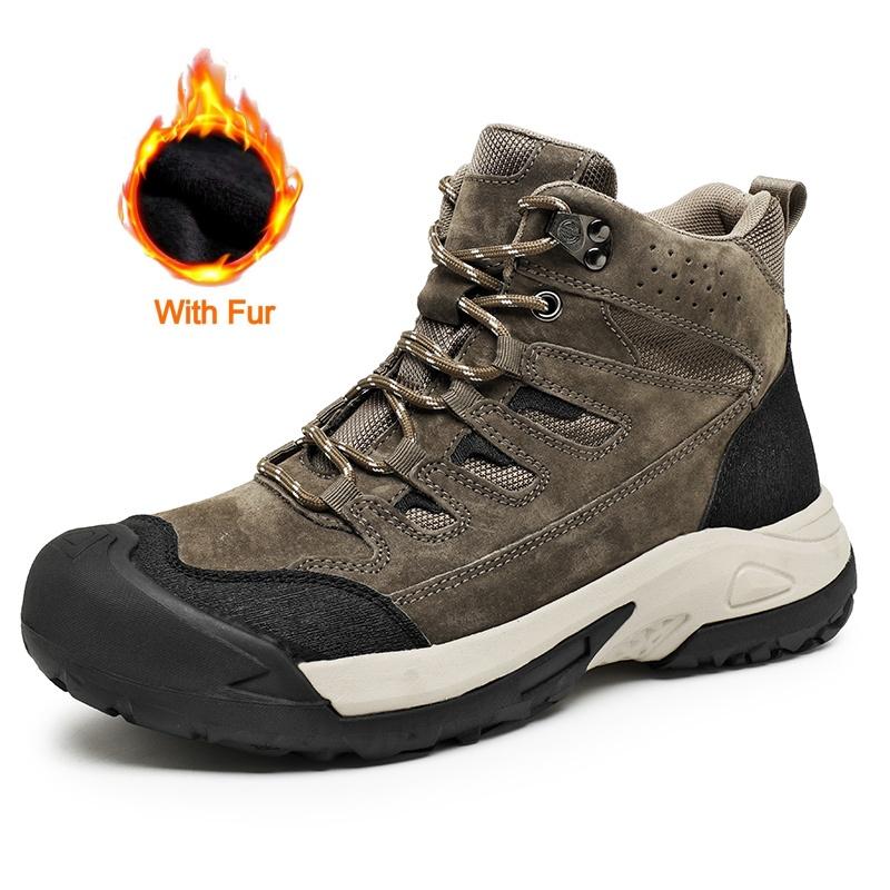 Fashion 2024Men Platform Designer Boots Fashion Desert Genuine Leather Boot New Comfy Non-slip Hiking Shoe High Top All-match Work Boots