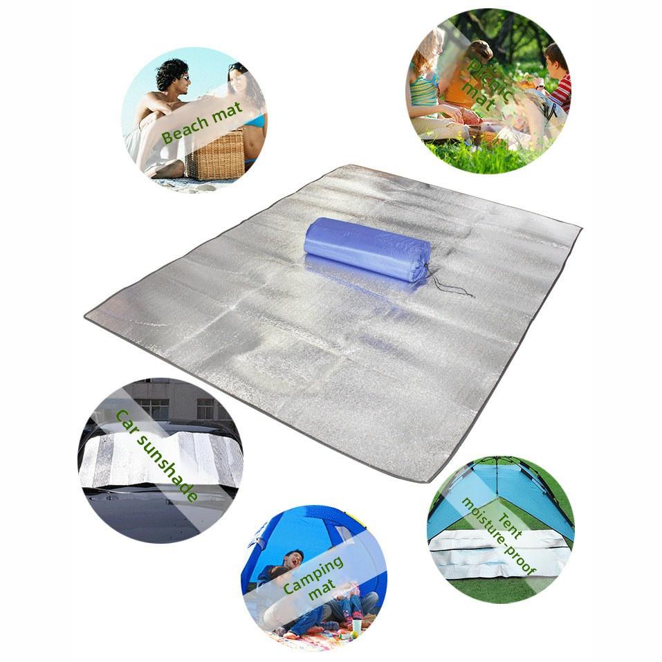 Double-sided Aluminum Foil Cuttable Moisture-proof Pad Ground Mat Camping Mat Picnic Blanket Beach Mat Rectangle 2x2m 2x15m 200cm*200cm