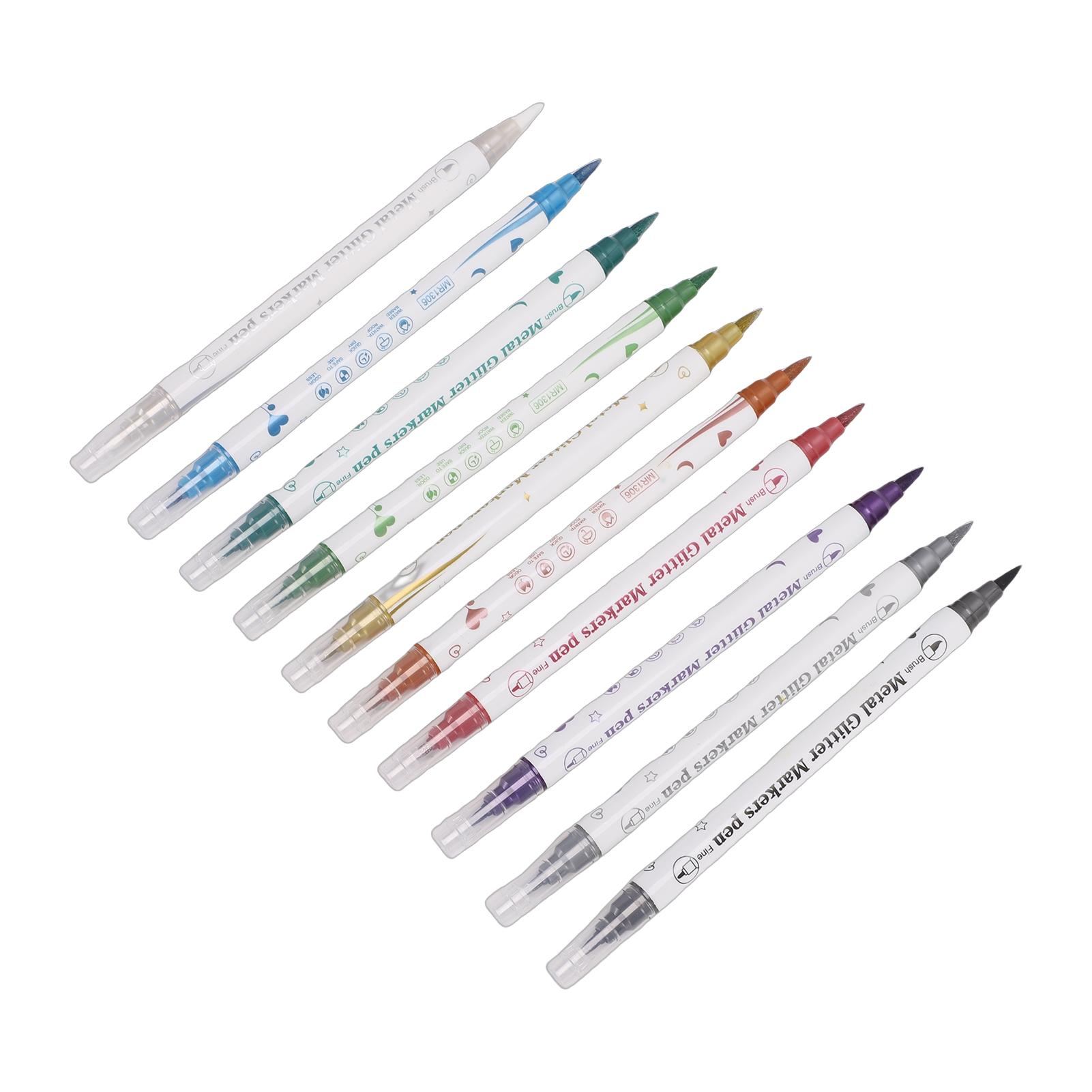 10 Colors Double Ended Nail Marker Pens Graffiti Dotting Drawing Liner Acrylic Nail Art Pen for
