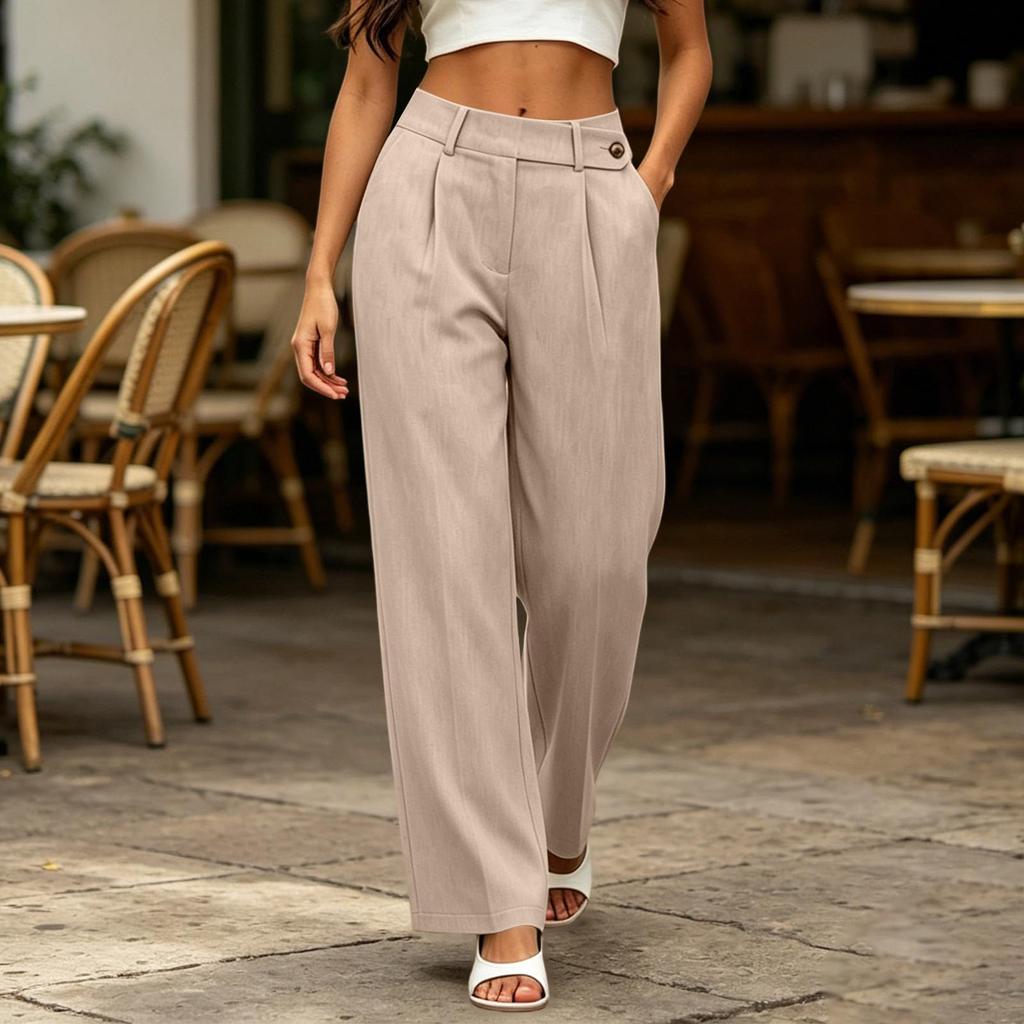 Women's Casual Wide Leg Pants with Pockets for Everyday Wear
