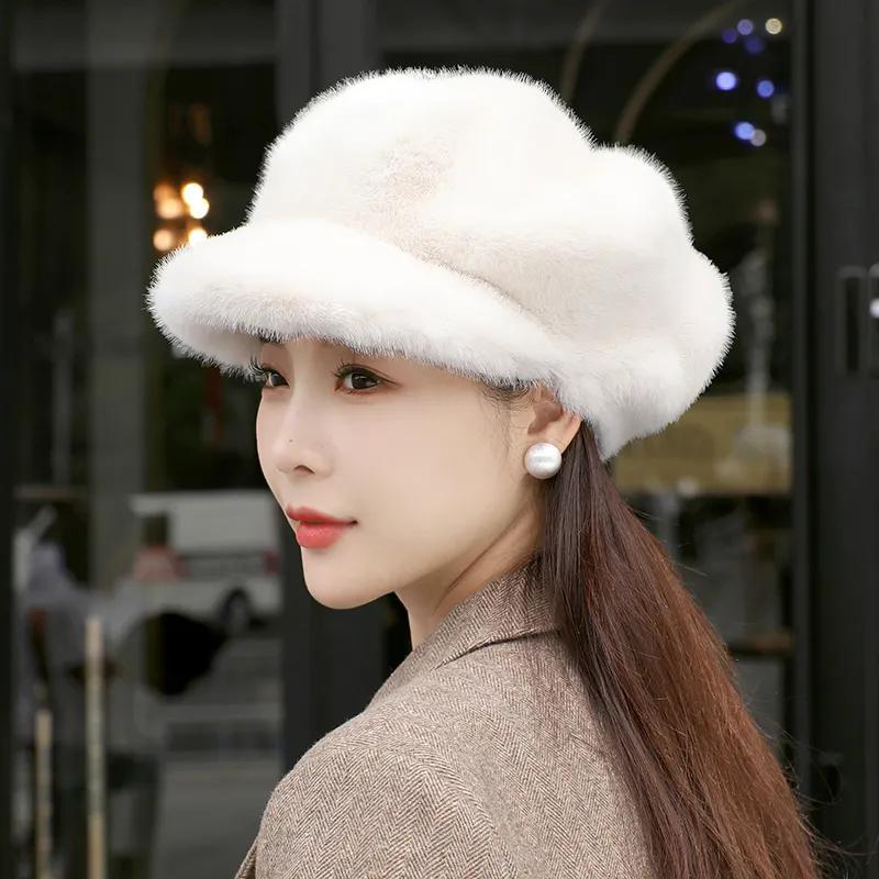 WTEMPO Women's Fashion Autumn Winter Casual Versatile Hats Retro Solid Color Windproof Cold-proof Plush Warm Hats