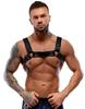 ZADO - Adjustable Men's Leather Suspenders Black