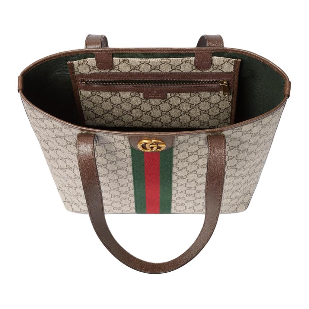 Gucci Ophidia Monogram Coated Fabric Tote Bag Men Tote Bags Beige Brown 834465-FAEOI-9746