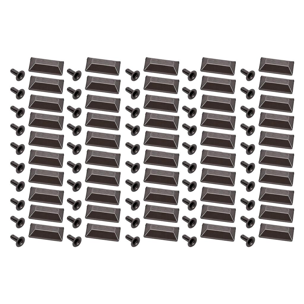 50 Sets Leather Rivets 18x9mm Antique Silver Rectangular Trapezoid Rivets with 3x7mm Iron Trumpet Foot for Craft Repair