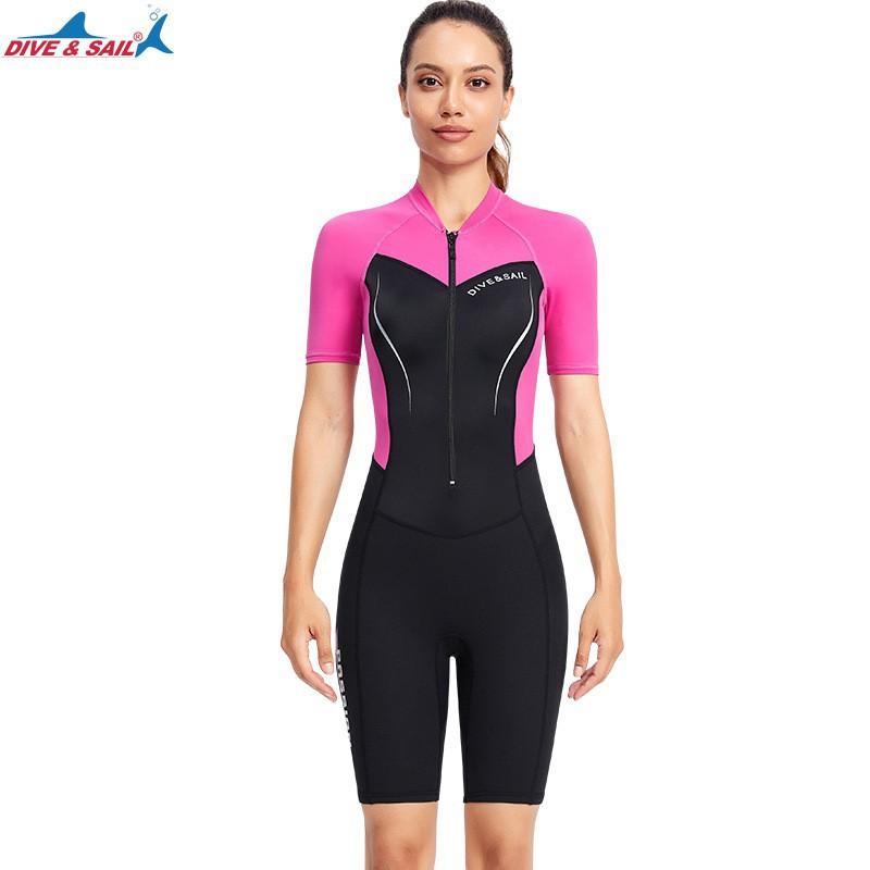 Unisex 1.5mm Neoprene Snorkeling Wetsuit Short Sleeve Shorts Swimming Diving Surfing Winter