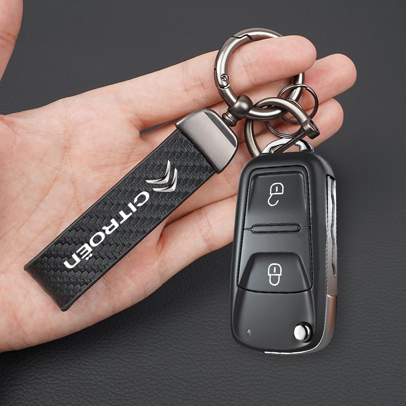 Kohlefaser Schlüsselanhänger Hängend Autoschlüssel Gürtel Hüfttasche Schlüsselanhänger Schlüsselring Für Citroen Celysee C6 C3 C5 C1 C2 Aircross Picasso