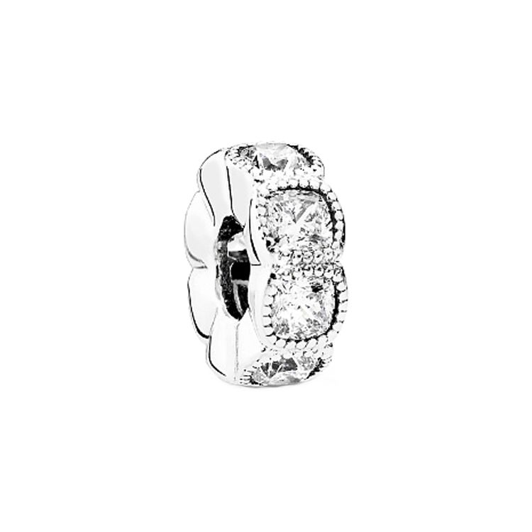 Pandora Pillow Cut Gemstone Bead Jewelry Accessories Women Jewelry Silver 792027CZ F,Silver