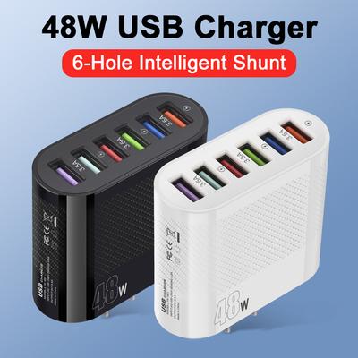Multiport USB-Ladegerät 48W Schnelllader QC3.0 Schnellladung Handy-Ladeadapter Für iPhone 15 16 14 Samsung Xiaomi Realme