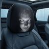 Soft Skin Friendly Car Seat Covers 2PCS Headrest Cover with Scary Face Printing, Breathable Stretch Knitted Interior Decoration for Vehicles